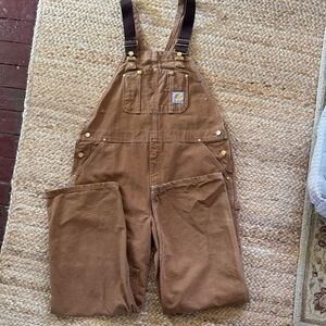 Mens’ Carhartt brown cotton duck work overalls 42/32